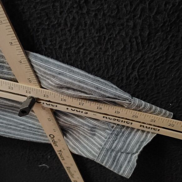 Liz & Me Womens Button Up Multi-Color Size 26/28 100% Cotton Striped Long Sleeve - Picture 5 of 12